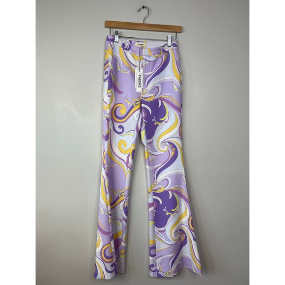 NWT L'Agence Lane Light Orchid Multi Saint Martin High Rise Flared Trouser - Picture 2 of 8